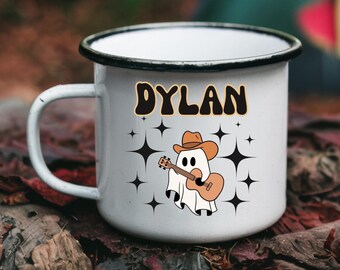Cowboy Ghost Emaille Camp Tasse | Halloween-Trinkgefäß