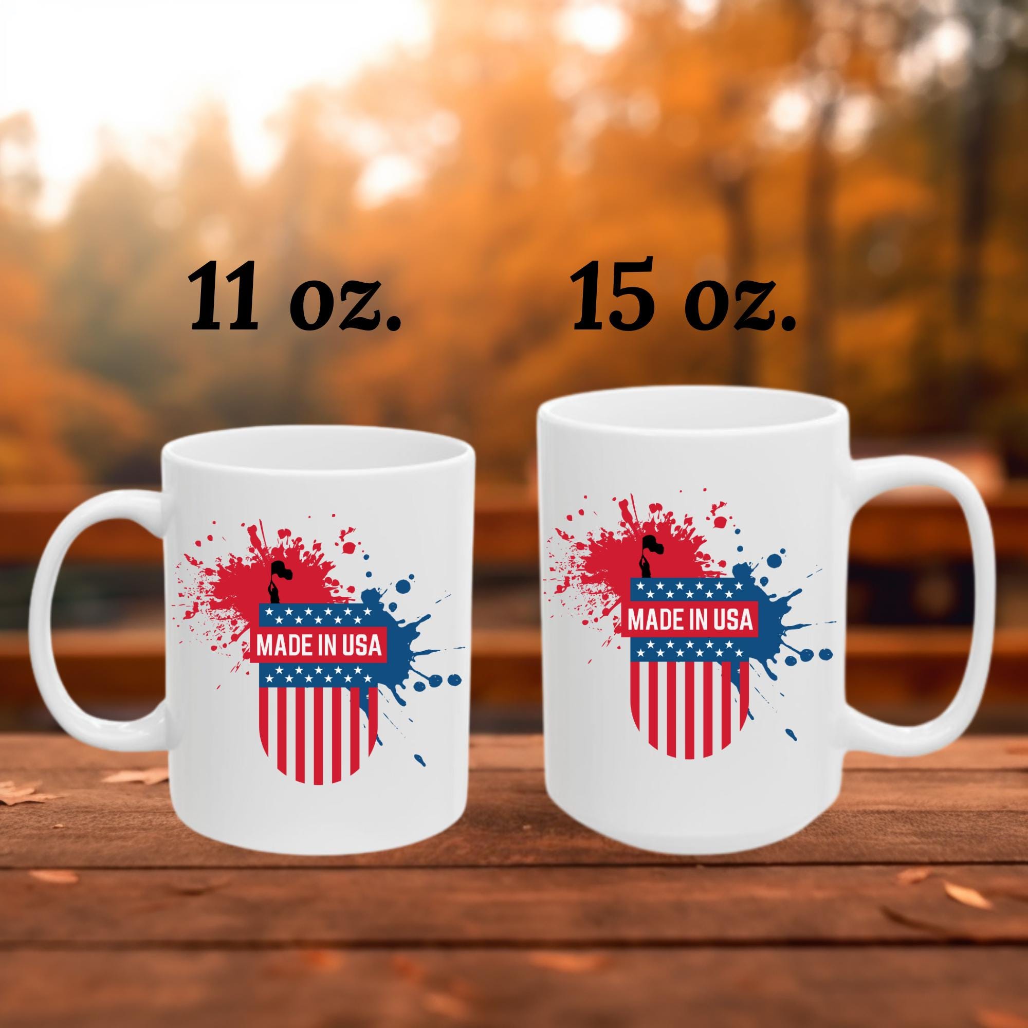 Made in USA Patriotic Ceramic Mug, American Flag Gift (11oz, 15oz) - Etsy
