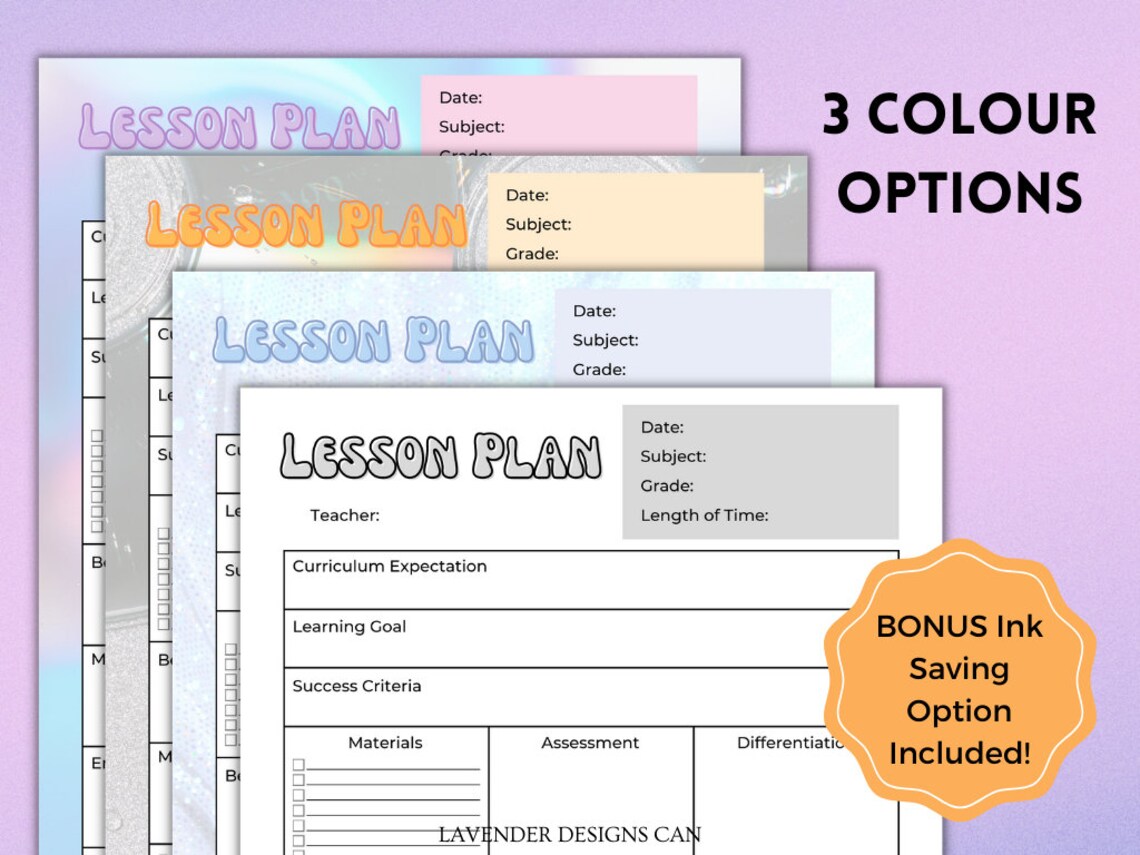 Teacher Lesson Plan Template, Printable and Digital Daily Lesson Template, Printable and Digital ...