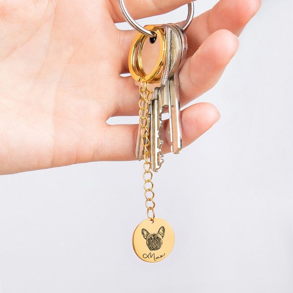 Custom household animal key organizer | Furry friend pet portrait key ring | Keycord personalized silhouette