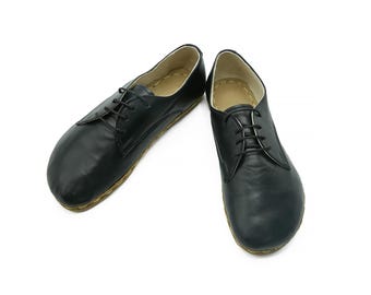 Men's Handmade Leather Barefoot Shoes: Zero Drop Oxford Shoes