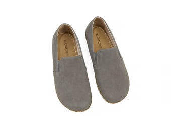 Men's Nubuck Barefoot Loafers: Handmade Turkish Yemeni Shoes