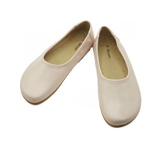 Women's Handmade Powder Flat Ballet Shoes - Zero Drop Sole Ballerina Shoes -Genuine Leather Wide Toe Box Slip-Ons