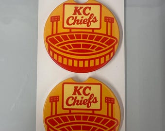 Posavasos de cerámica para coche de los Kansas City Chiefs (juego de 2)