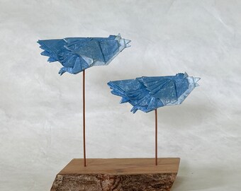 Unity in Flight: Origami Blue Birds