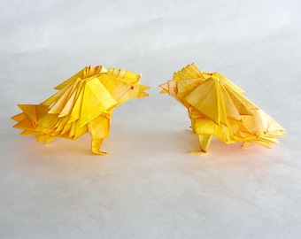 Pair of Origami Sumo Canaries