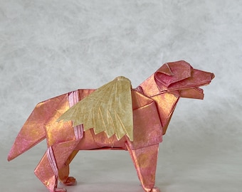 Custom Designed Origami Angel Dog