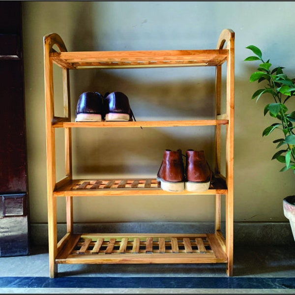 Handcrafted Timber Pine Wood Shoe Rack: Premium Organization Solution for Elegant Home Decor , shoe storage ,shoe rack ,