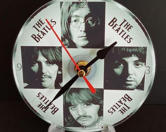 The Beatles desk decor cd clock and stand - Personalised free
