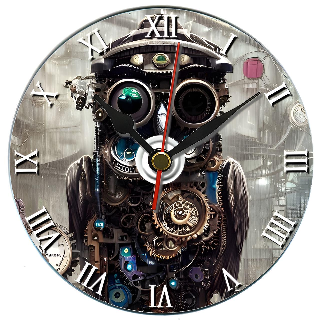 Steampunk Owl gift ai generated dvd Desk clock. Secret santa idea, unique gift, Can be personalised