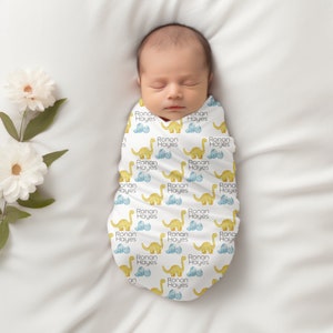 Personalized Dinosaur Swaddle Blanket