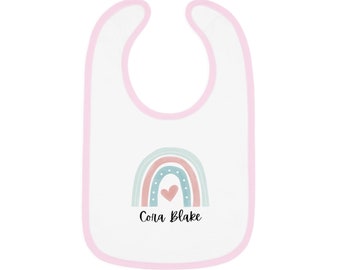 Baby Contrast Trim Jersey Bib