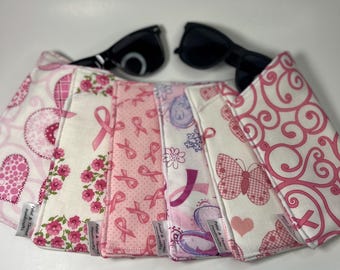 Funda para gafas de sol hecha a mano para la concientización sobre el cáncer de mama 7x3