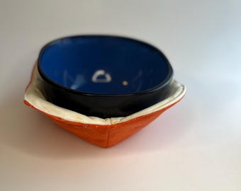 Funda reversible para cuencos en color naranja y beige – Se adapta a cuencos de 15 cm (6 pulgadas)