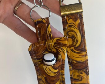 Combo de llavero de muñeca y porta lápiz labial - Paisley marrón