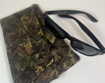 Handmade Sunglass Sleeve - 7x3 with Camo Print Fabric