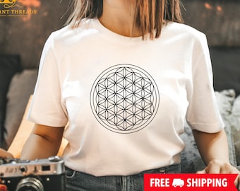 Flower-of-Life Tshirt ,Flower of Life Sacred Geometry shirt,Flower of Lifee ,sacred geometrie shirt,sacredgeometry,flower of life clothes