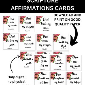 42 Affirmationskarten| Schrift Affirmationskarten | Elroi Affirmations Karten für christen Geschenk | Götter versprechen an Sie | Christliche Affirmation
