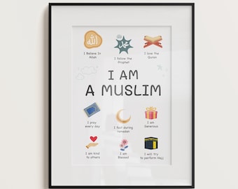 Islamic Affirmations Print: Muslim Kids' Wall Art (Digital Download)