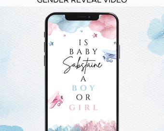 It’s a Boy Digital Gender Reveal Video | Boy Pregnancy Announcement | Editable Canva Template | Digital Baby Reveal Video | It’s a Boy