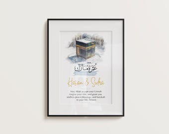 Personalized Umrah Mubarak Gift Print: Custom Islamic Keepsake (Digital PDF)
