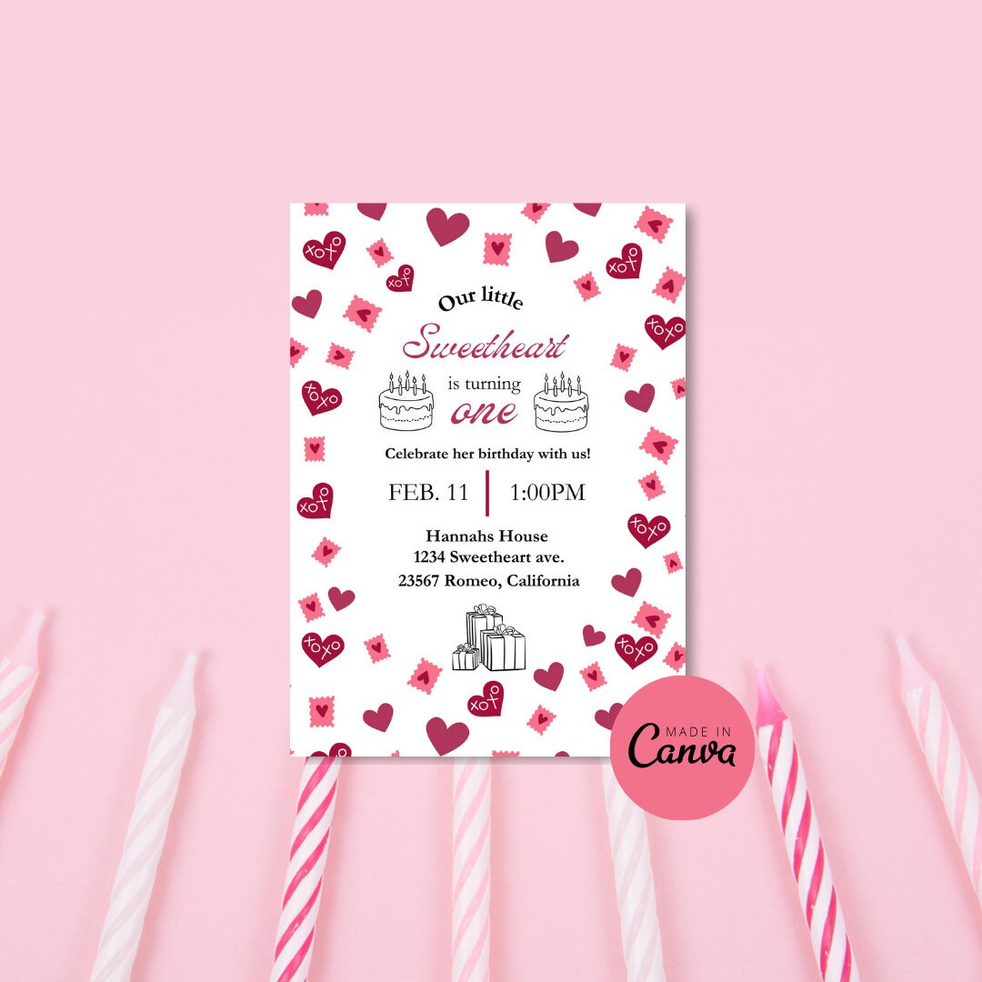 DIY Birthday Invitation Portrait Orientation Fully Editable Template ...