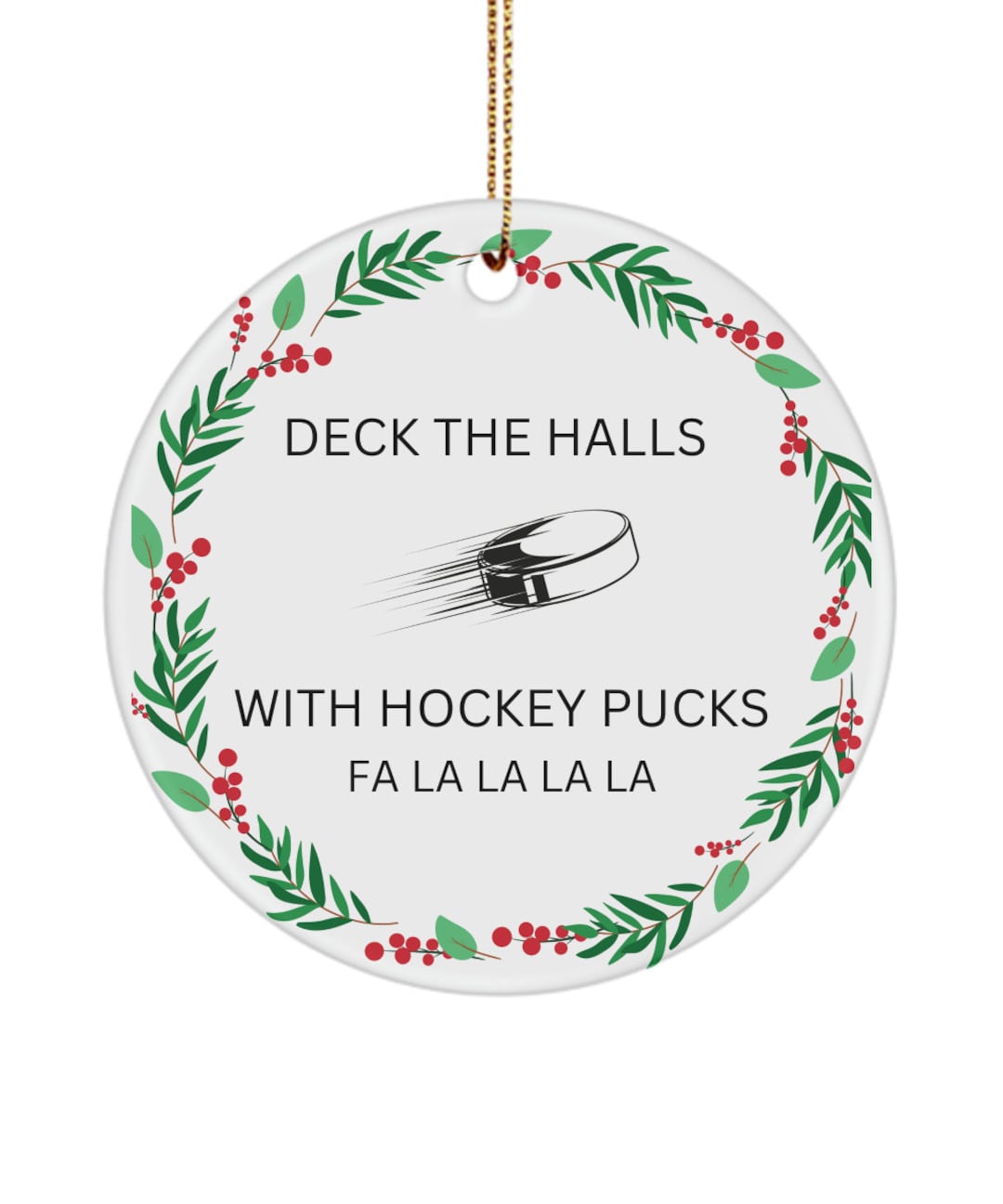 Hockey Christmas Ornament Gift for Hockey Fan Gift for Son, Husband