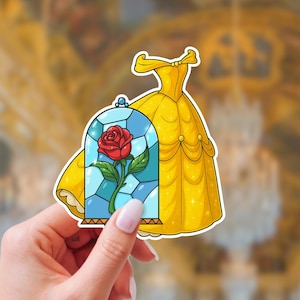 Belle’s Ball Gown Sticker | Beauty and the Beast Waterproof Vinyl Stickers | Disney Inspired Stickers