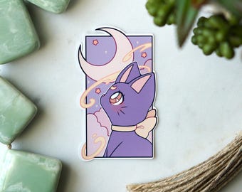 Luna Looking at Moon Sticker | Waterproof Vinyl Sticker | Anime Sticker | Sailor Moon Sticker | Sailor Moon Crystal Sticker