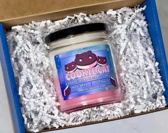 Vela Cookie Cat - Vela de sándwich de helado / Velas veganas de anime / Regalos de anime