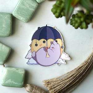 Forest Spirit with Umbrella Sticker | Waterproof Vinyl Sticker | Ghibli Sticker | Totoro Sticker | My Neighbor Sticker