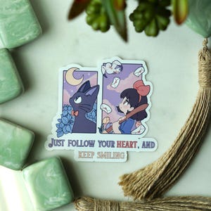 Kiki and Jiji Cute Quote Sticker | Vinyl Sticker | Kiki&#39;s Delivery Service Sticker | Kiki’s Bakery Sticker | Ghibli Sticker
