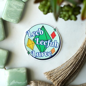 The Sims Inspired Leeb Leefuh Lurve Simlish Sticker | Vinyl Sticker | The Sims Sticker | Gaming Stickers