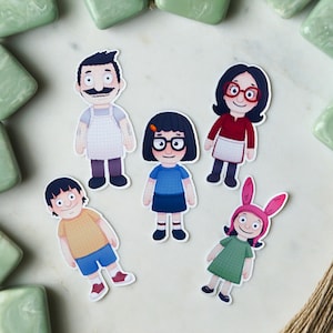 Bob&#39;s Burgers Crochet Dolls Sticker Bundle | Bob&#39;s Burgers Stickers | Vinyl Bob&#39;s Burgers Inspired Stickers