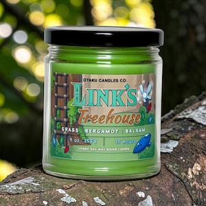 Link's Treehouse Candle | Vegan Bergamot & Balsam Candle | Fantasy Forest Decor | Gift for Gamers