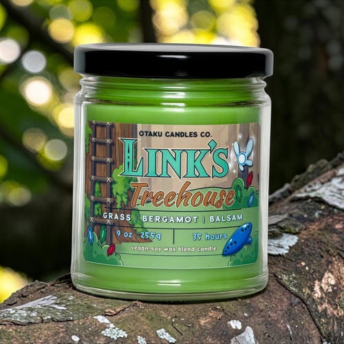 Link's Treehouse Candle | Vegan Bergamot & Balsam Candle | Fantasy Forest Decor | Gift for Gamers