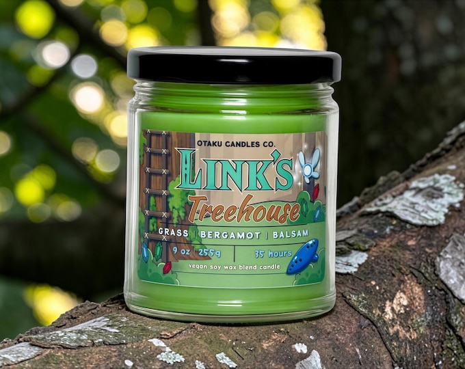 Link's Treehouse Candle | Vegan Bergamot & Balsam Candle | Fantasy Forest Decor | Gift for Gamers