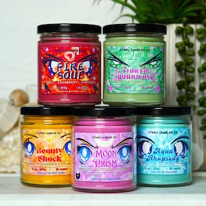Moon Prism and More Pretty Gaurdians Candles | Pretty Guardians Anime Candle Bundle | 9 oz Vegan Candles