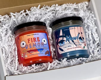 Anime Candles - Fire Demon, Vegan Apricot Wax Candle, Gamer Gift, Otaku Candles