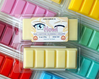Howl Wax Melt | Howl&#39;s Castle Anime Wax Melt | Iris & Cotton Blossom 2 oz Vegan Snap Bar