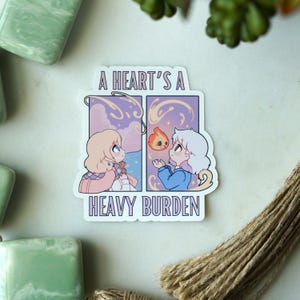 Howl and Sophie Sticker | Waterproof Vinyl Sticker | A Heart&#39;s A Heavy Burden Sticker | Howl&#39;s Castle Sticker | Anime Sticker
