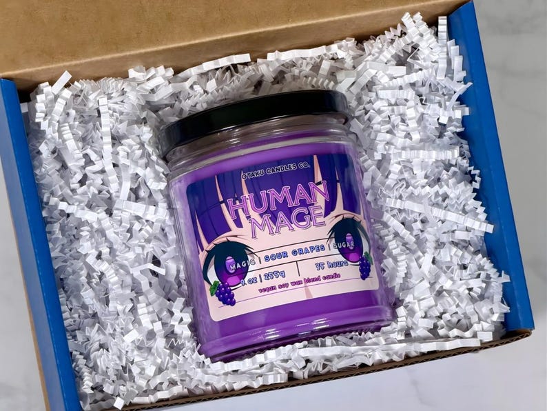 Vela de mago humano - Inspirada en el anime Beyond Journey's End / Vela de fantasía / Velas veganas / Regalos de anime imagen 1