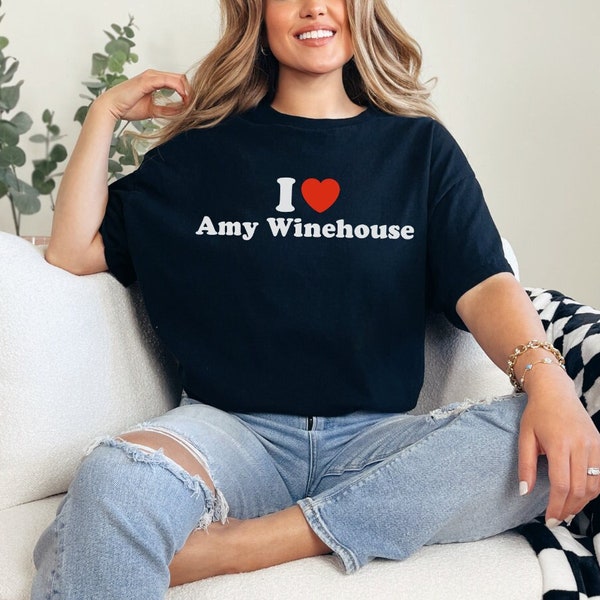 I Love Amy Winehouse I Heart Amy Winehouse Tshirt Gift For Winehouse Fan Back To Black Movie Shirt Y2K Concert Outfit Unisex Winehouse Tee