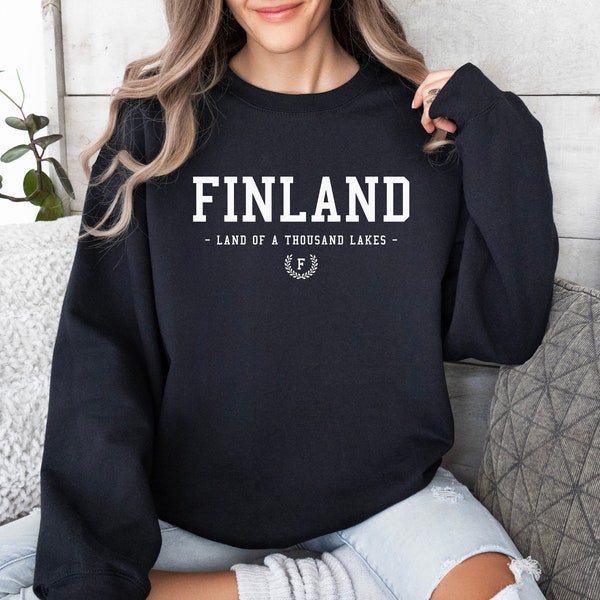 FINLAND Land Of Thousand Lakes Sweatshirt College Style Trip Gifts Comfortable Pullover Gift Crewneck Finland College Unisex Sweater Idea