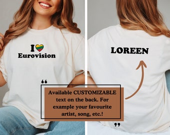 LITUANIE T-shirt du concours Eurovision de la chanson I love I coeur drapeau de la Lituanie T-shirt ESC personnalisable unisexe cadeau artiste chanson préférée Lituanie