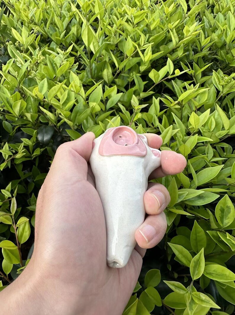 4-Inch Ceramic Cute Cat Claw Pipe Art Women's Pipe Cat Claw Unique and Beautiful Pipe Beautiful Girl Pipe Pink Pipe Mother's Day Gift image 4