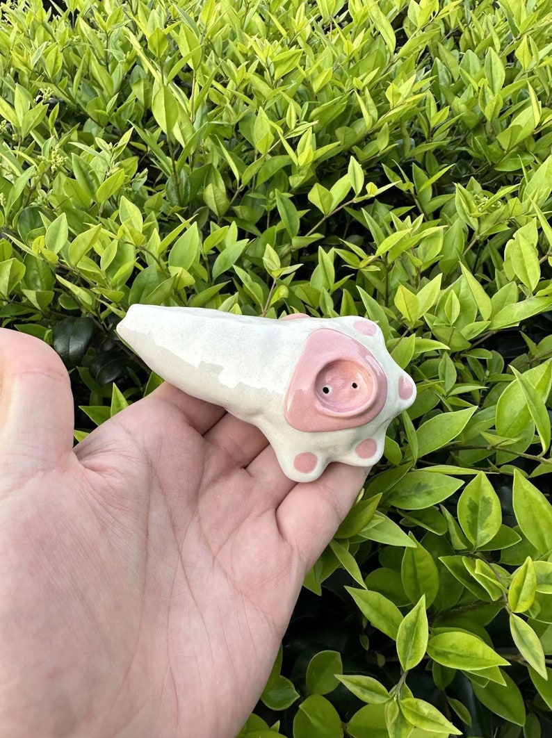 4-Inch Ceramic Cute Cat Claw Pipe Art Women's Pipe Cat Claw Unique and Beautiful Pipe Beautiful Girl Pipe Pink Pipe Mother's Day Gift image 3