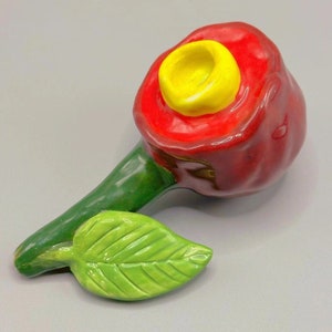 Cherry Ceramics Pipe, Cute Small Pipe,Fruit Pipe,Unique Gift,Gifts for Girls,Ceramic Gifts image 4