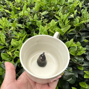 Handmade Black Cat Cute Ceramic Mug,Dainty Flower Mug, Ceramic Coffee Mug,Handbuilt Pottery,Gift for Her, Birthday Gift,Mother's Day Gift zdjęcie 3