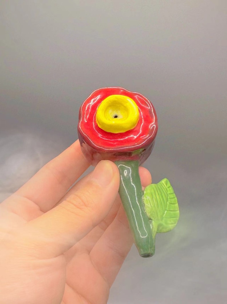 Cherry Ceramics Pipe, Cute Small Pipe,Fruit Pipe,Unique Gift,Gifts for Girls,Ceramic Gifts image 1